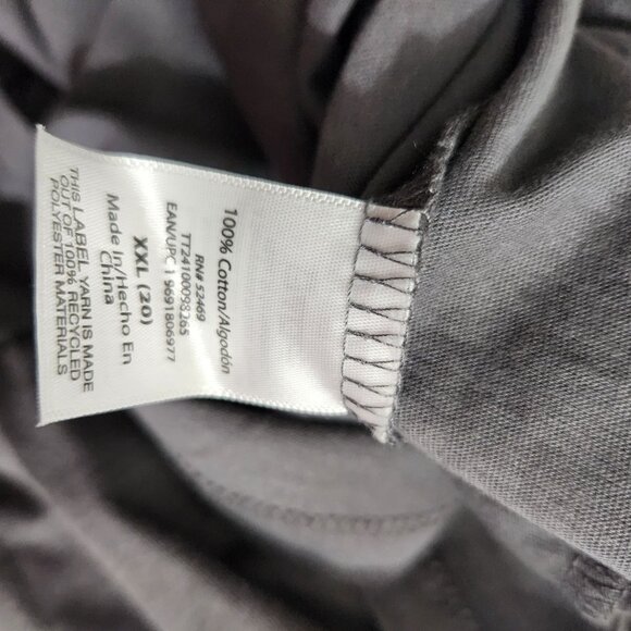 Womens Gray Tiered Midi Dress XXL Time And Tru Casual Relaxed Fit Short Sleeve - Picture 9 of 10